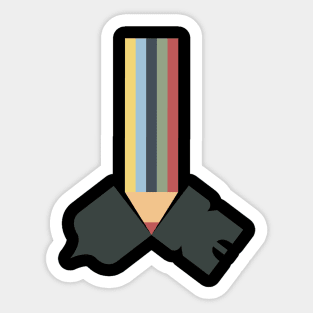 Pencil soviet propaganda poster Sticker